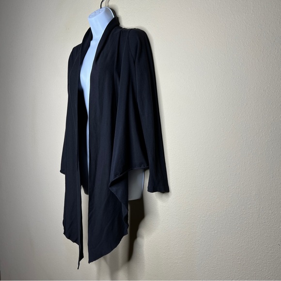 VELVET BY GRAHAM & SPENCER Black Asymmetrical Open Cardigan - Sz S - Picture 5 of 9
